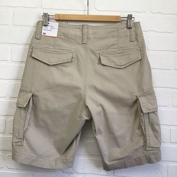 NWT Old Navy shorts Cargo shorts tan beige 28 Lived-in straight style stretch - Picture 2 of 9